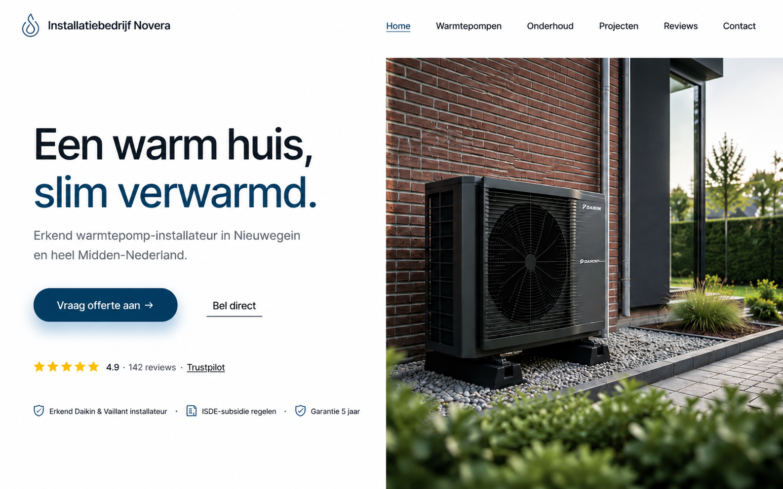 Conversiegerichte website voorbeeld